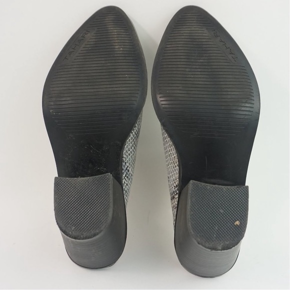 TAHARI WYNDA Slip On Mules Faux Snake Skin - Size 7 - Picture 2 of 9